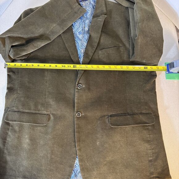 Alan Flusser Olive Corduroy Sports Jacket Blazer Cotton 2 Button Men's XXL - Picture 7 of 15